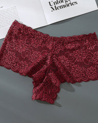 Lace Hip-Lifting Cotton Antibacterial Crotch Briefs