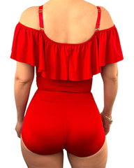Body Shaping Ruffled Triangular Jumpsuit