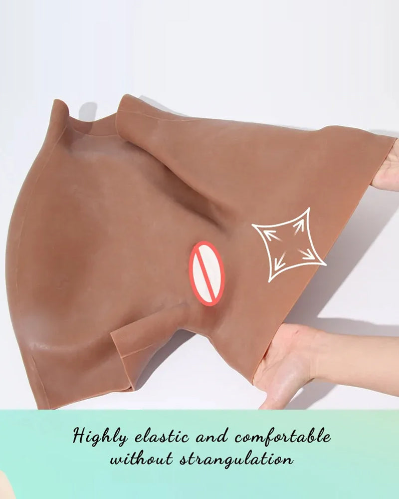 Women's Sexy Silicone Fake Butt Big Hip Enhancer Pads Shapewear Panties Open Crotch Silicone Body Shaper Pants with Three-Year Service Life