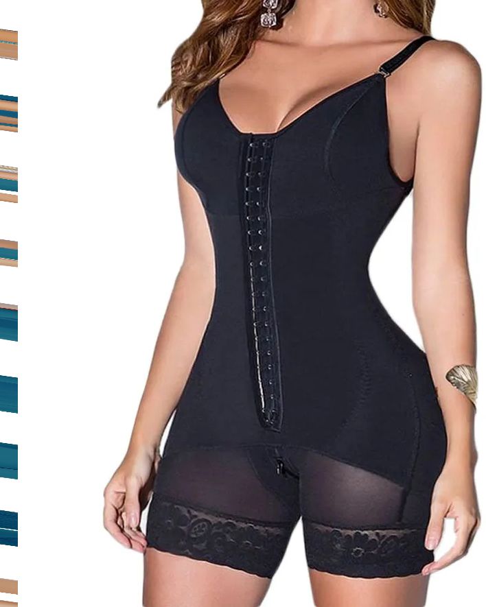 Women's Compression Garment with Thin Straps Hook Closure Waist Slimming Shapewear