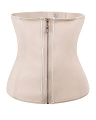 Latex Zipper Waist Trainer Corset for Weight Loss Hi-Waist Double Tummy Control Sport Workout Body Shaper