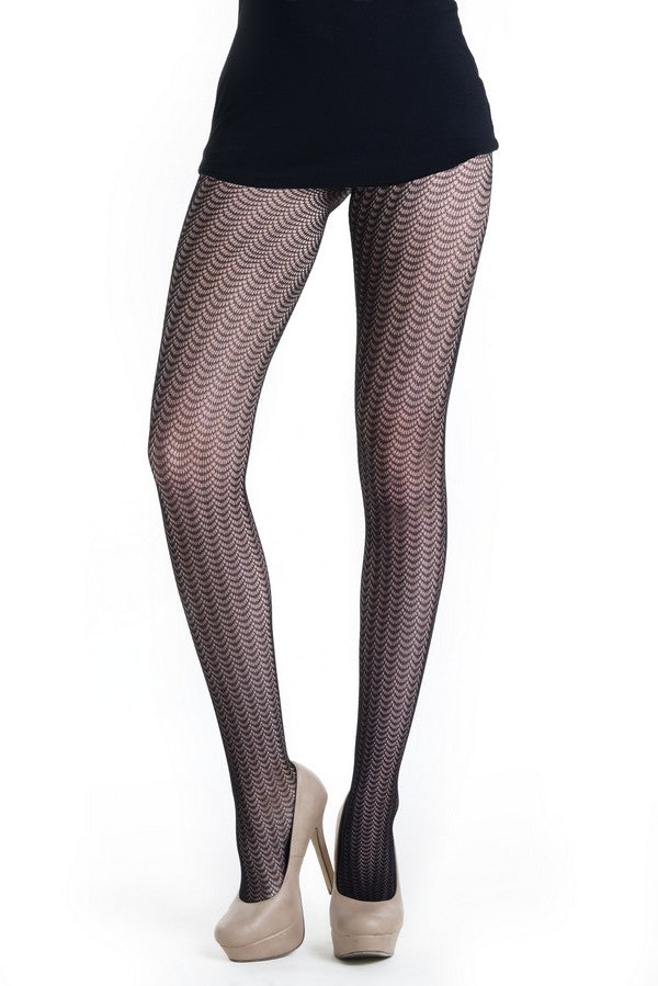 Black Mermaid Scales Mesh Fashion Designed Fishnet Pantyhose