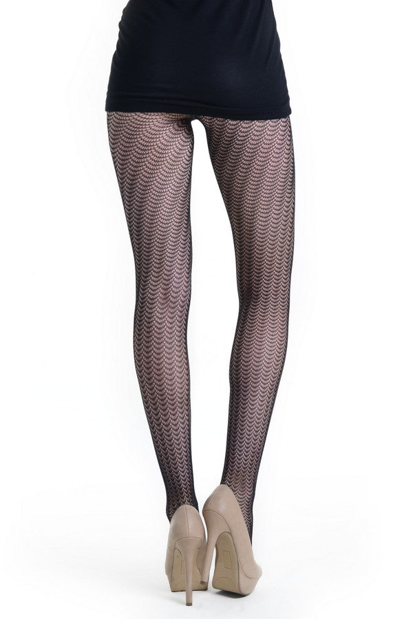 Black Mermaid Scales Mesh Fashion Designed Fishnet Pantyhose