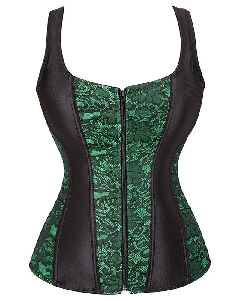 Lace Satin Zipper Shapewear
