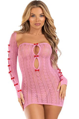 Pink Sweet Temptation Tube Dress and Shrug Set