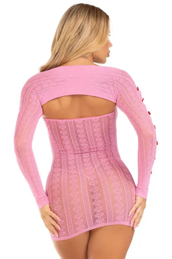 Pink Sweet Temptation Tube Dress and Shrug Set