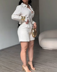 2 Piece Sets For Women Fashion Casual linen Shirts And Shorts