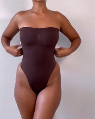 Strapless Seamless Tummy Control Butt Lifting  Thong Bodysuit