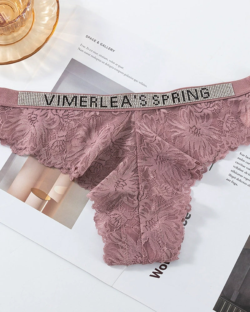 Sexy Rhinestone Waistband Panties
