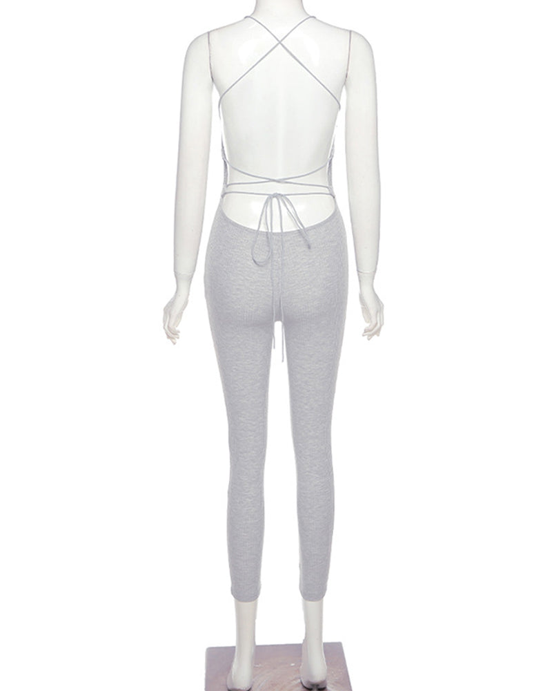 Beautiful Back Suspender Jumpsuit