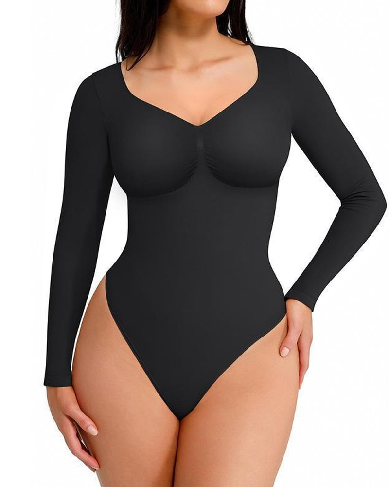 Slim-Fit V-Neck Seamless Body Shaping Bodysuit