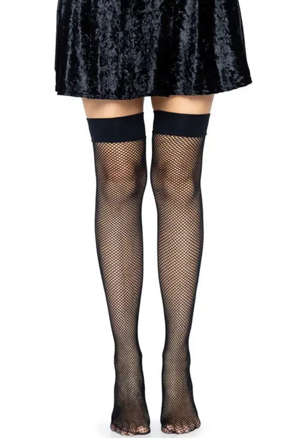 Black Joy Fishnet Thigh High Stockings
