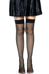 Black Joy Fishnet Thigh High Stockings
