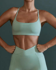 Yoga Bra Women Sports Underwear Shockproof Poly Fitness Bra Tops