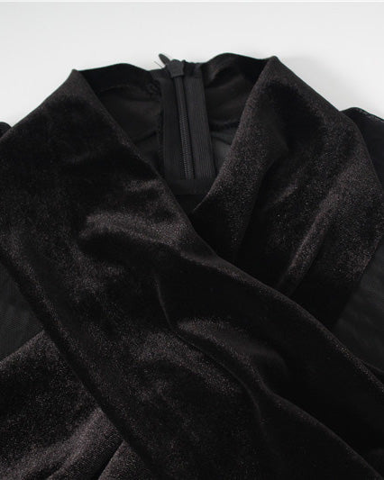 Cross-Cut Tight Long-Sleeved Jumpsuit
