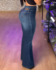 High-Rise Slim-Fit Skinny Flared Jeans
