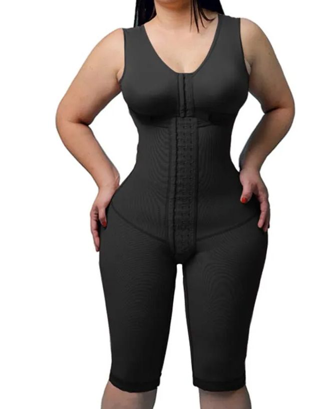 Women's Compression Shapewear Knee-length Girdle With Bra Slimming Bodysuit