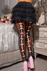 Black Sweetheart Striped Tights