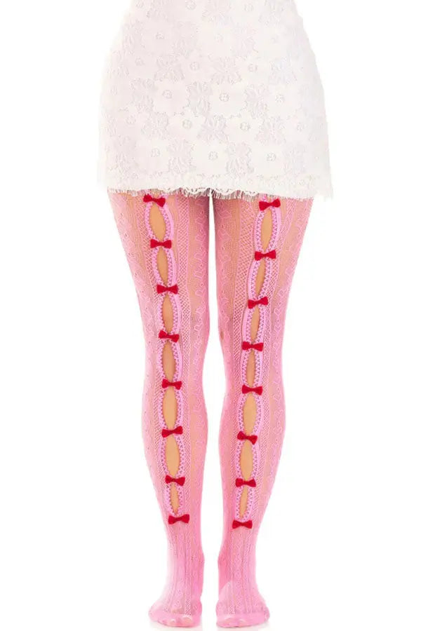 Pink Sweetheart Striped Tights