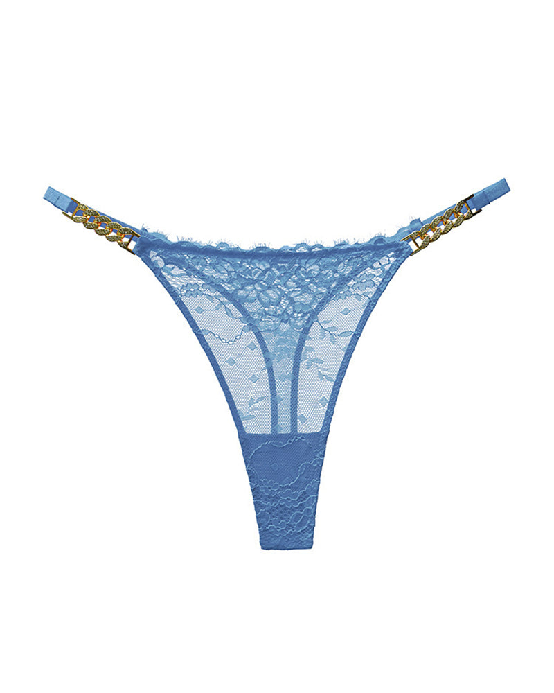 Sexy Rhinestone Metal Chain Women's Thong