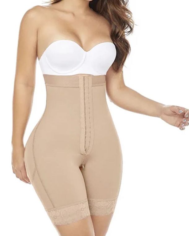 High Waist Tummy Control Adjustable Front Closure Shorts
