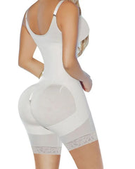 Women's Compression Garment with Thin Straps Hook Closure Waist Slimming Shapewear