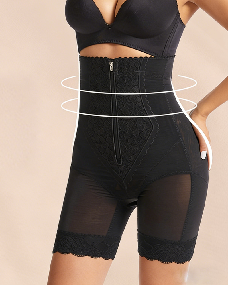 High Waist Zipper Tummy Control Shapewear Shorts