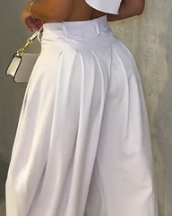 Casual High-Waist Wide-Leg Pants