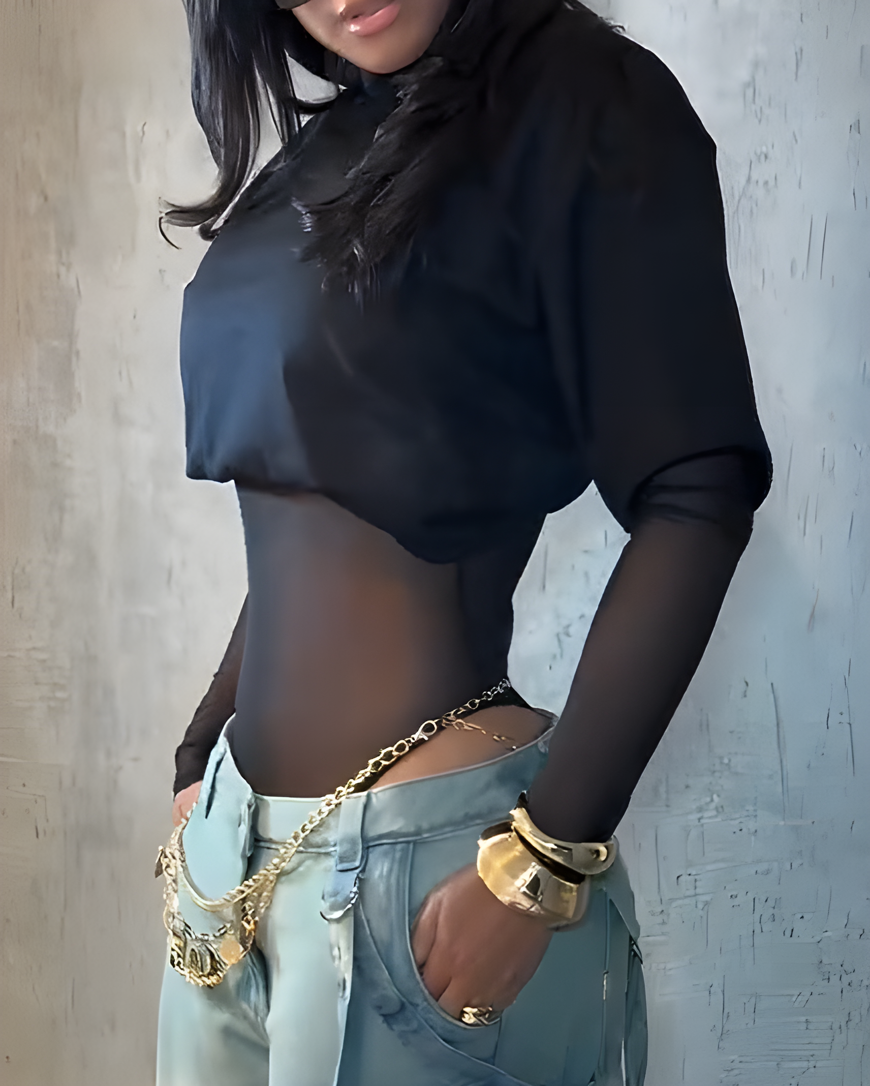 Sexy Mesh Bodysuit Short Sleeve T-Shirt 2-Piece Set