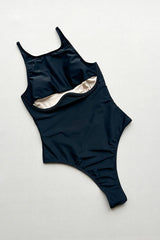 Black Cutout One Piece Swimsuit
