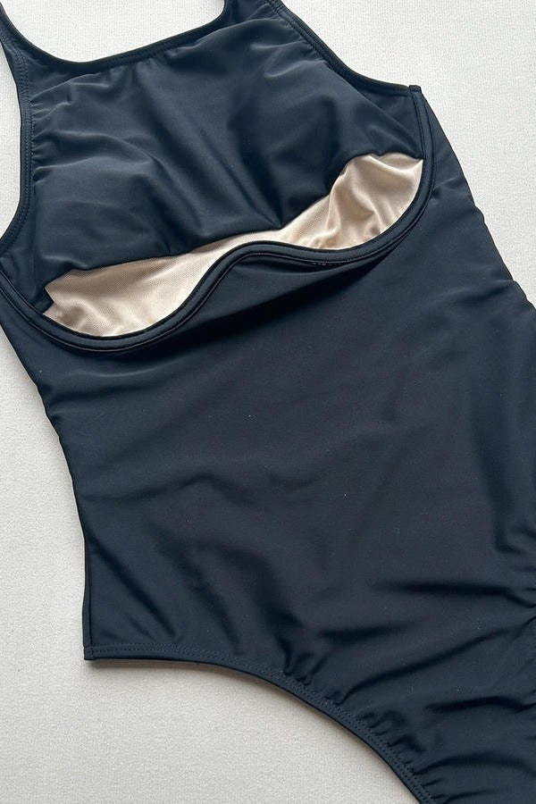 Black Cutout One Piece Swimsuit
