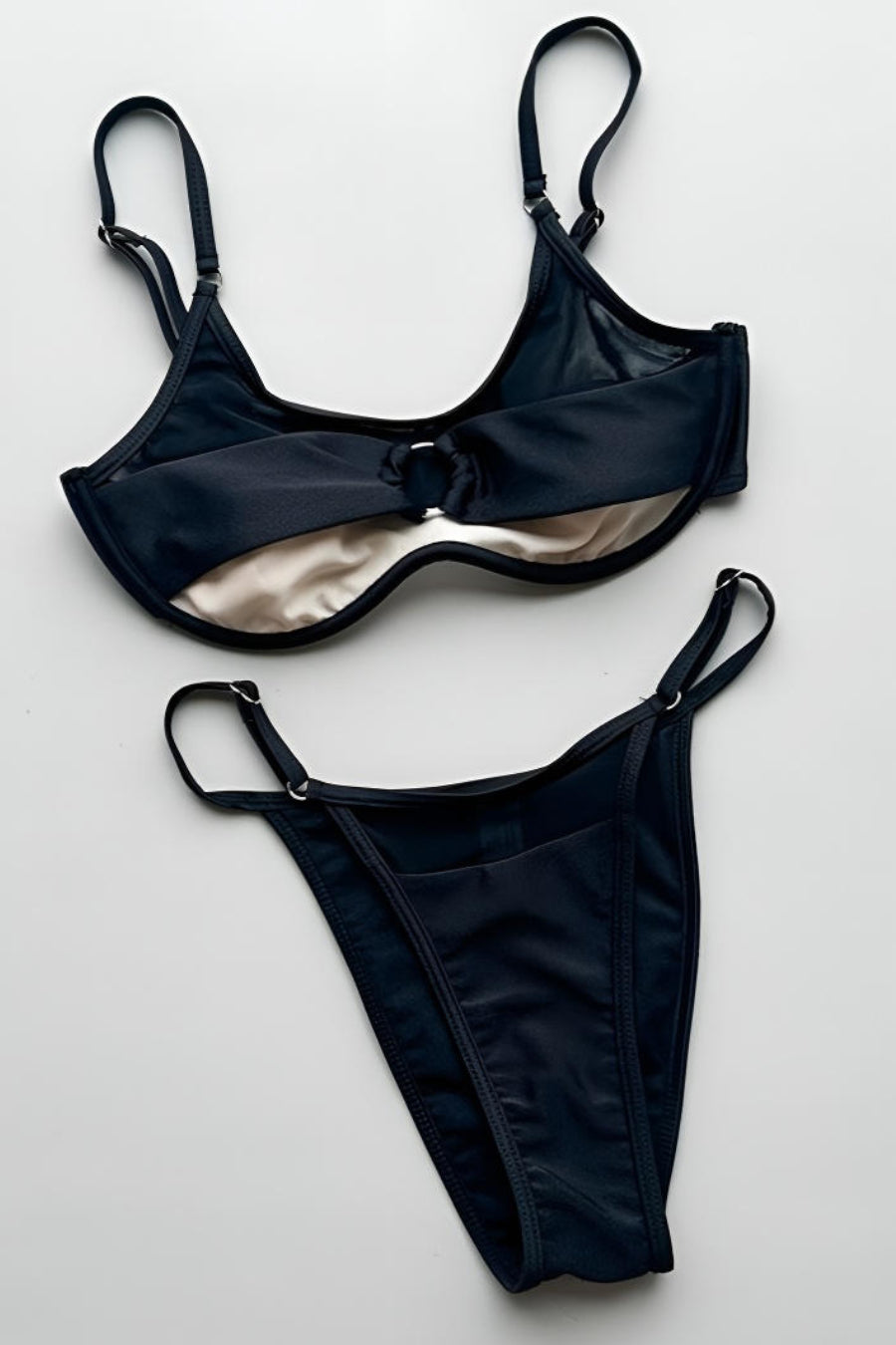 Black Cut Out Mesh Bikini Set