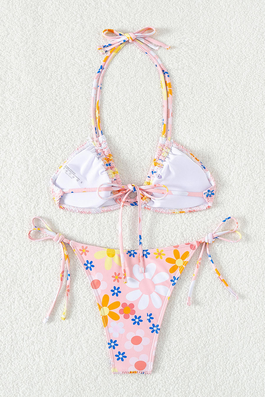Pink Smocked Bikini Set
