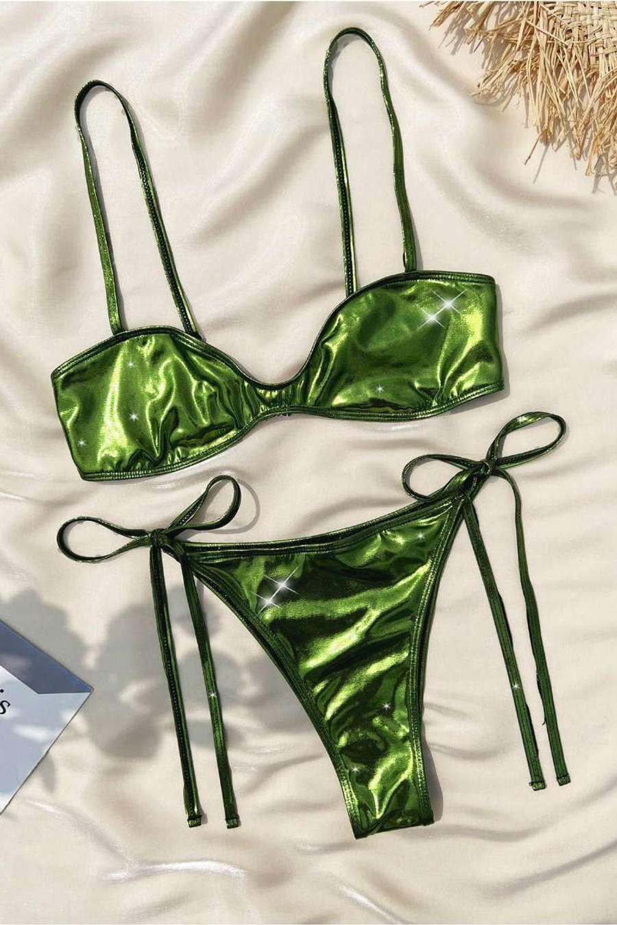 Metallic Green Bikini Set