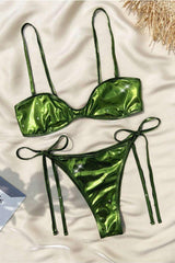 Metallic Green Bikini Set