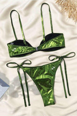 Metallic Green Bikini Set