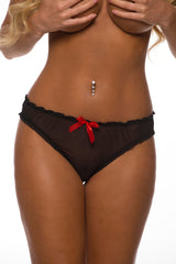 Black Ruched Rene Ruffle Panty