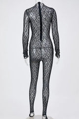 Show-Stopping Lace Zip-Up Jumpsuit
