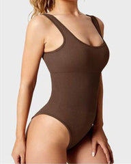 Women's Bodysuits Sexy Ribbed Square Neck Sleeveless Tank Tops Bodysuits