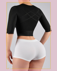 Strapless Top With Middle Sleeve Breasted Hood