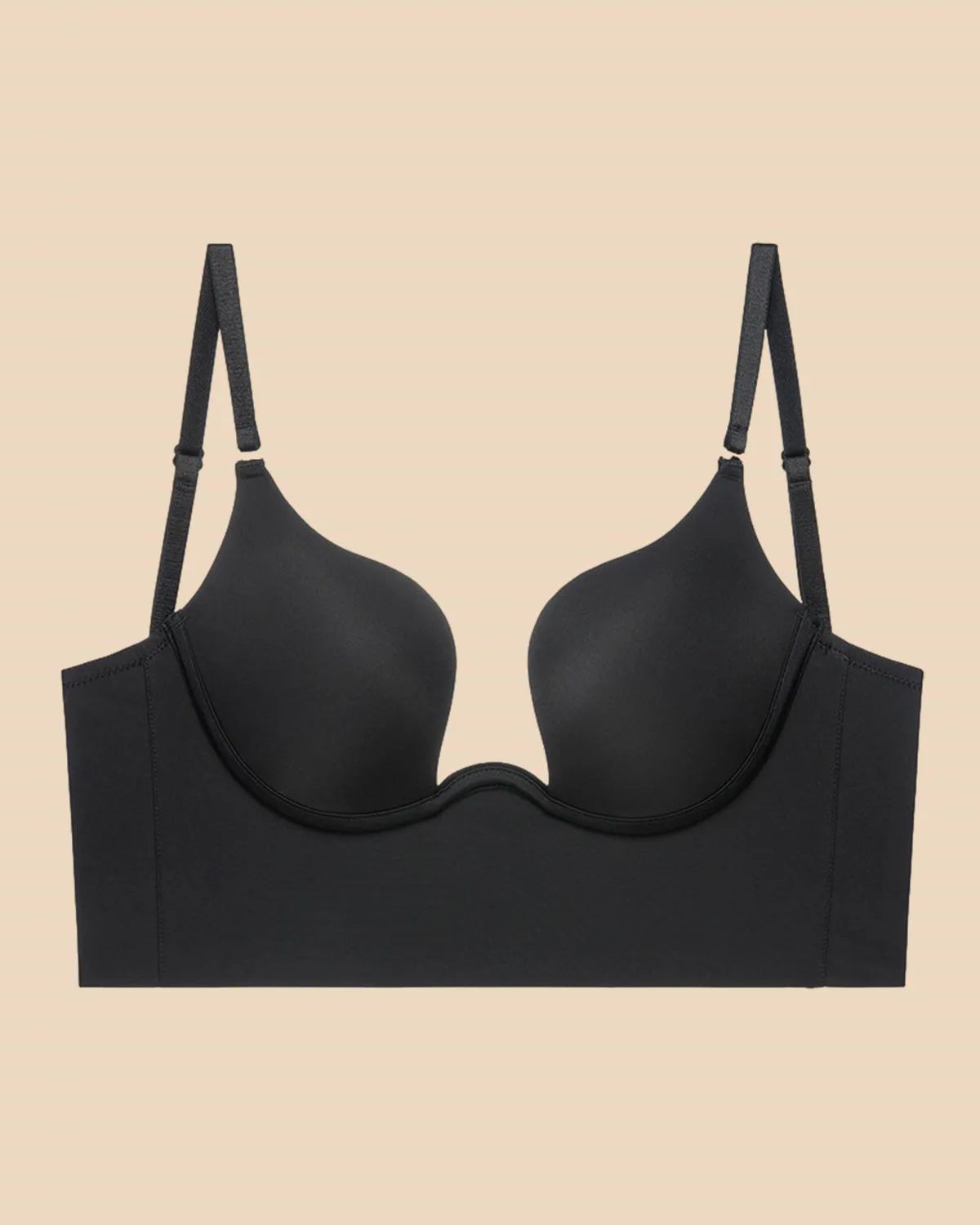 Push Up Low Back Plunge Bra Cleavage-Boosting Light Padding Bra Underwear
