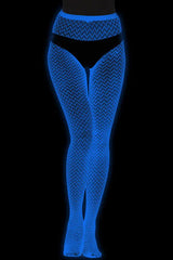 Glow-in-the-Dark Zigzag Tights UV Reactive