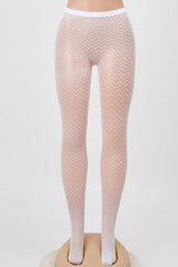 Glow-in-the-Dark Zigzag Tights UV Reactive