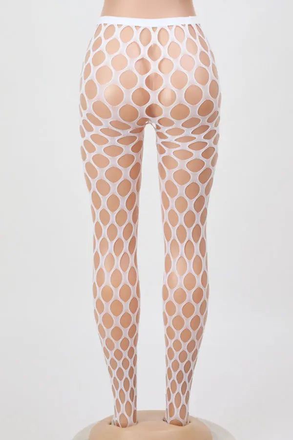 Glow-in-the-Dark Honeycomb Fishnet Tights UV Reactive
