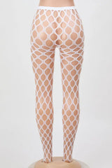 Glow-in-the-Dark Honeycomb Fishnet Tights UV Reactive