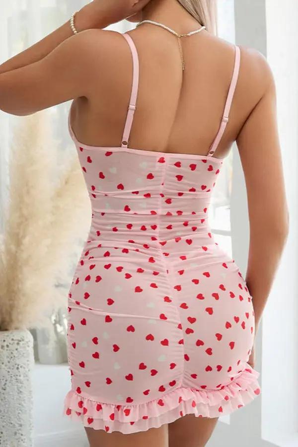 Flirty Heart Mesh Mini Dress