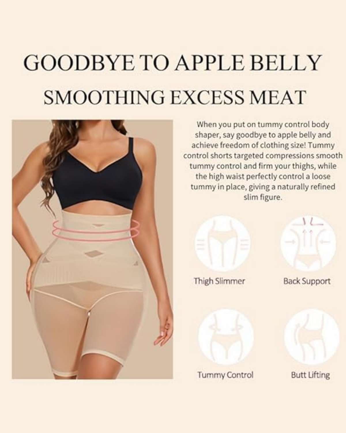 Comfort High Waisted Body Shaper Shorts Seamless no Rolling Thigh Slimmer