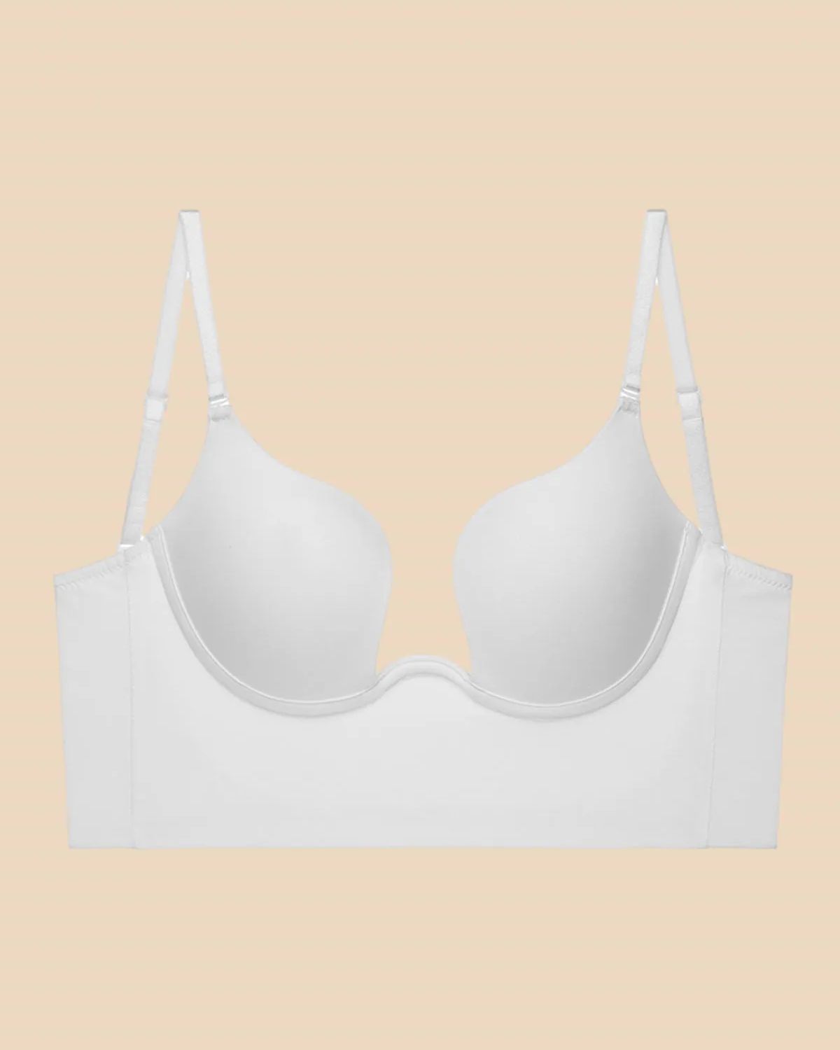 Push Up Low Back Plunge Bra Cleavage-Boosting Light Padding Bra Underwear