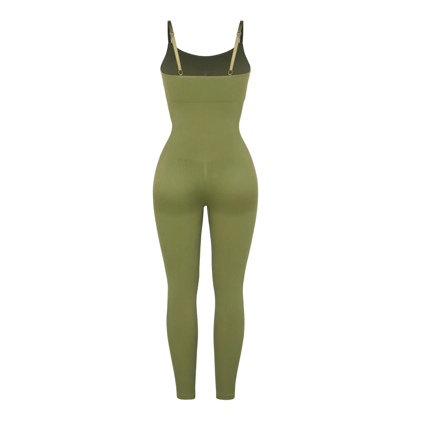 Classic Sage Ribbed Shaping Full Jumpsuit