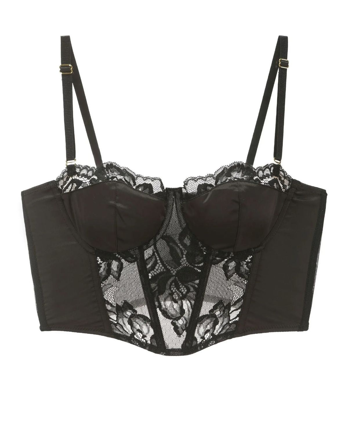 French Long Satin Lace Bra Set Underwear